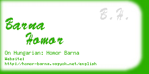 barna homor business card